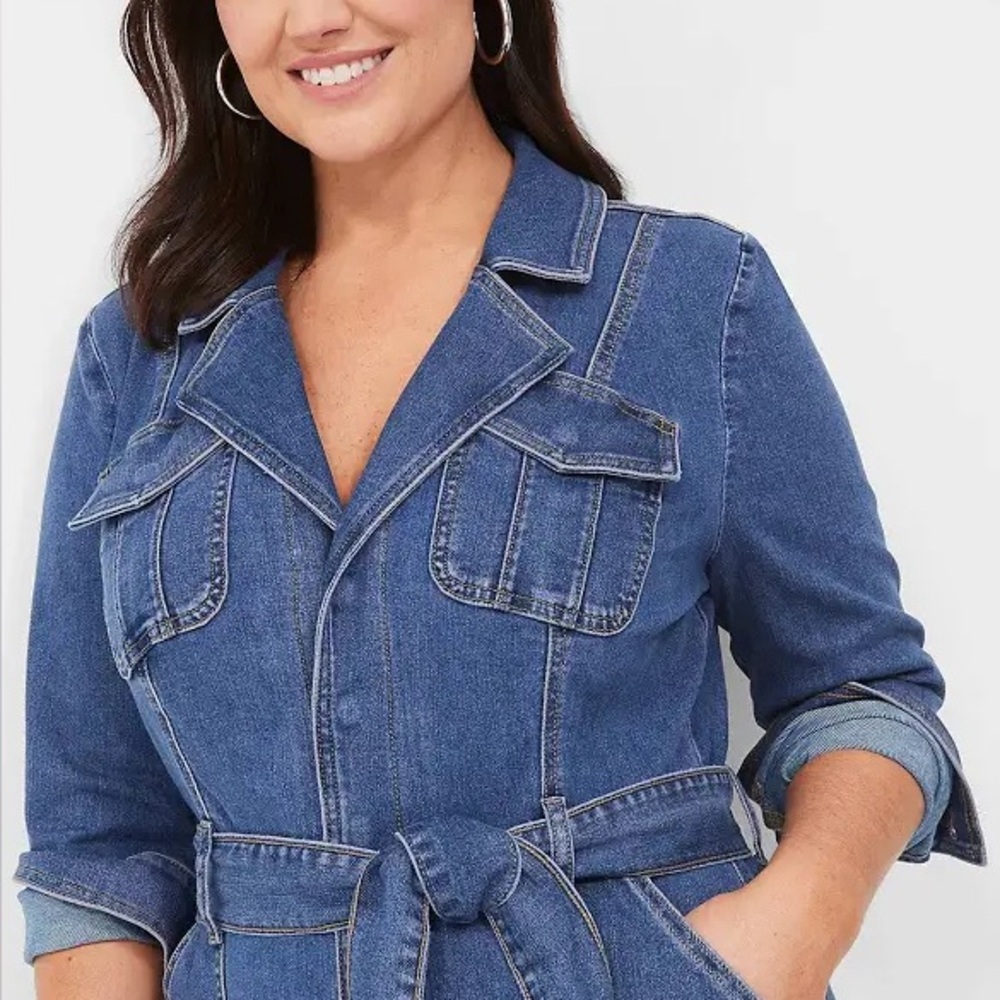 Lane Bryant Blue Denim Jumpsuit